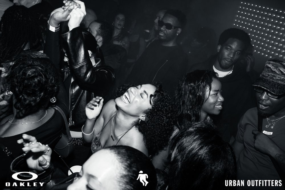 Guests enjoying the dance floor at the Oakley and Urban Outfitters event