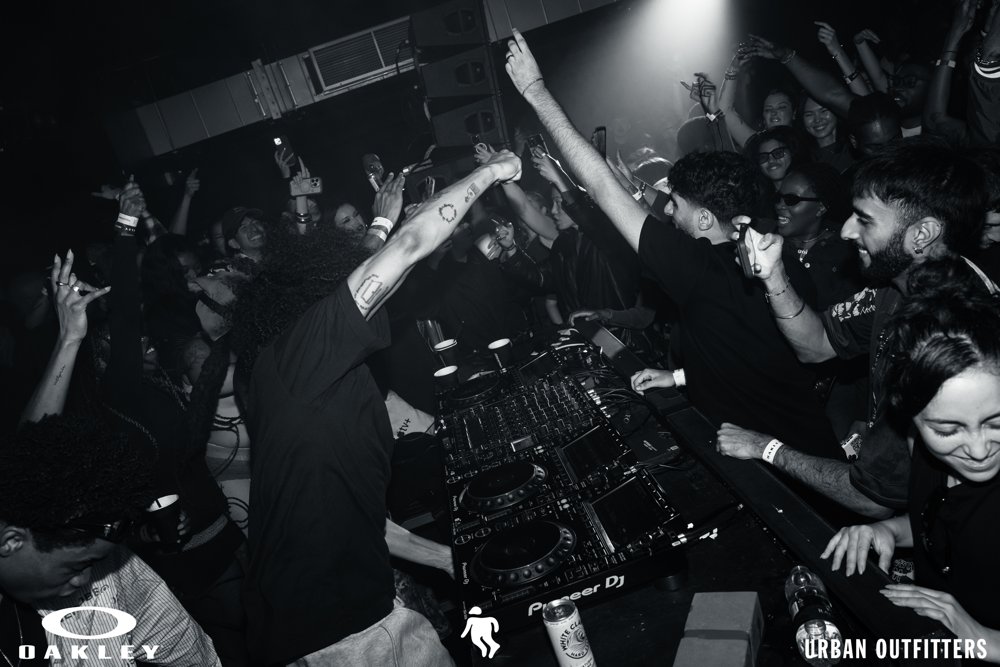 Celebration around the decks at the Oakley and Urban Outfitters event