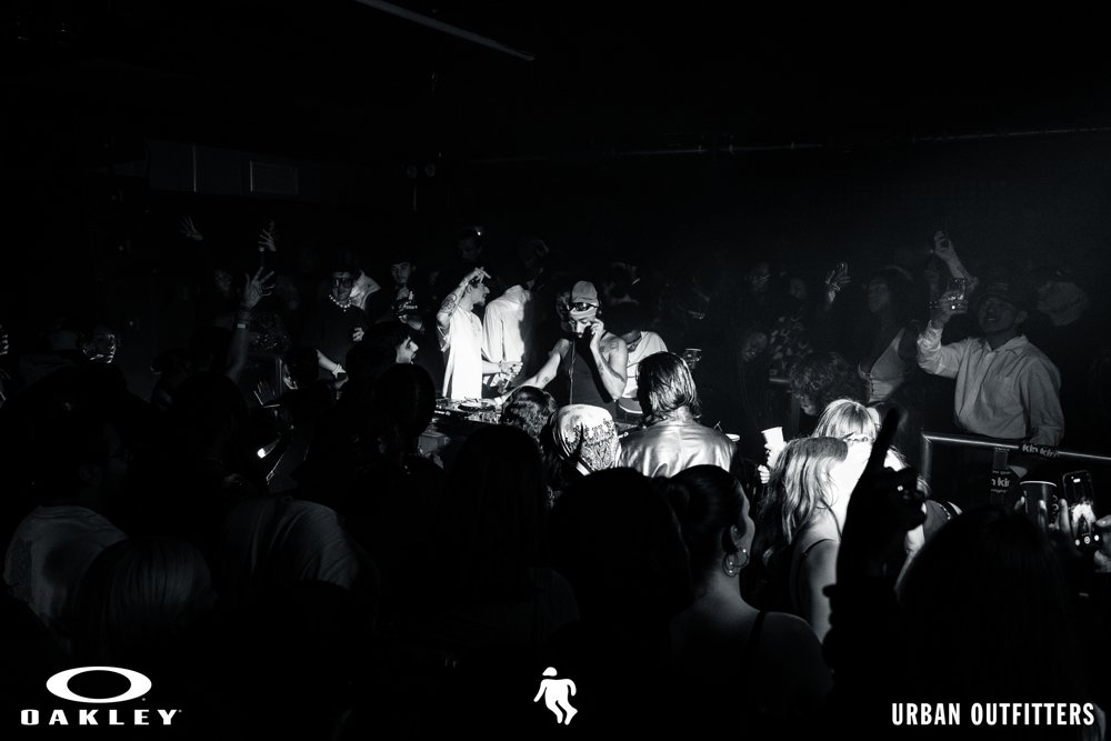 Wide view of the dance floor at the Oakley and Urban Outfitters event