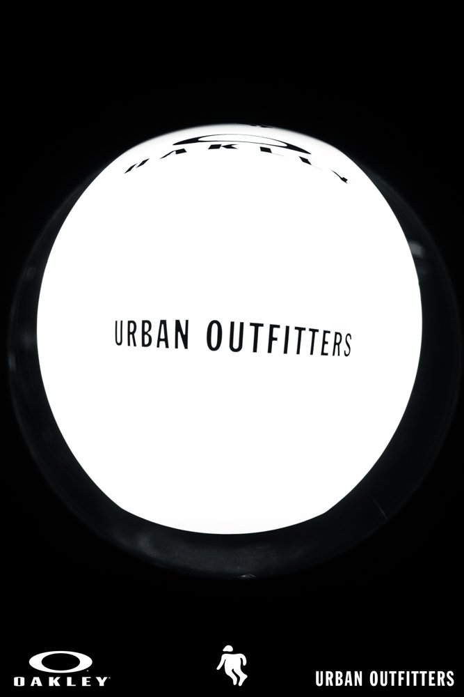 Illuminated Urban Outfitters event branding at the Oakley and Urban Outfitters event